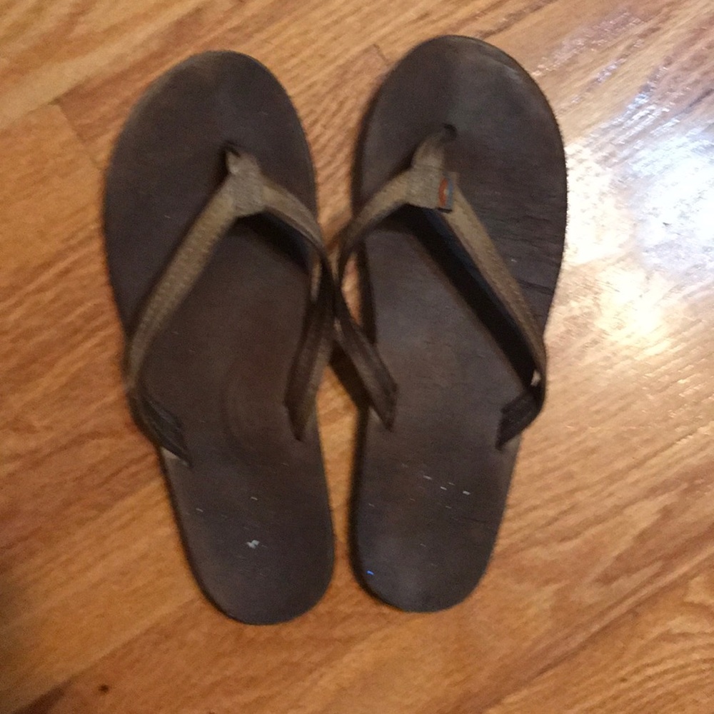 Rainbow flip flops